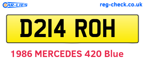 D214ROH are the vehicle registration plates.