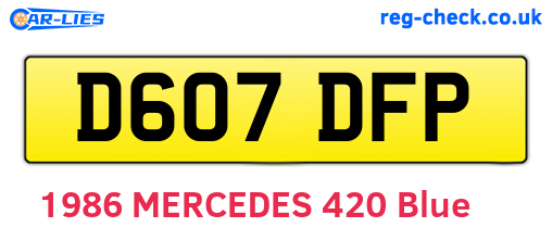 D607DFP are the vehicle registration plates.