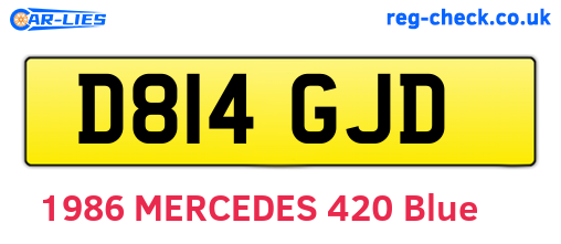 D814GJD are the vehicle registration plates.