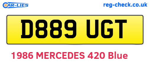 D889UGT are the vehicle registration plates.