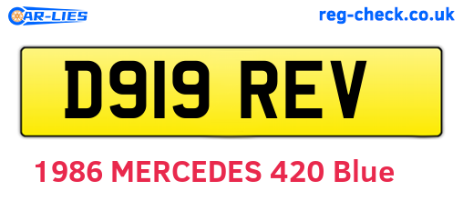 D919REV are the vehicle registration plates.