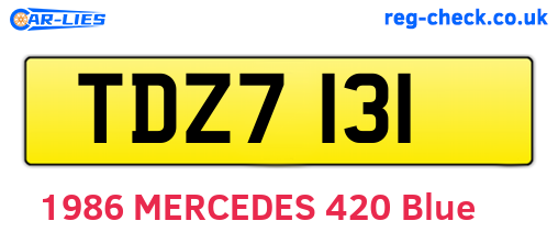TDZ7131 are the vehicle registration plates.