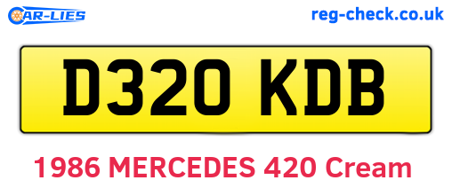D320KDB are the vehicle registration plates.