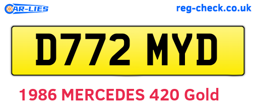 D772MYD are the vehicle registration plates.