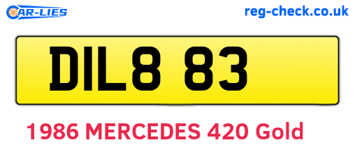 DIL883 are the vehicle registration plates.