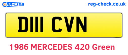 D111CVN are the vehicle registration plates.