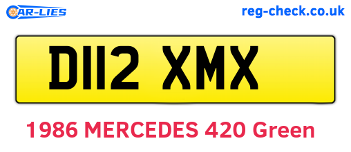 D112XMX are the vehicle registration plates.