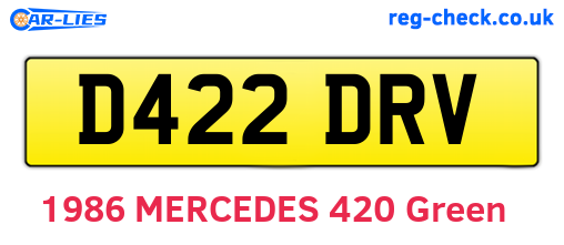 D422DRV are the vehicle registration plates.