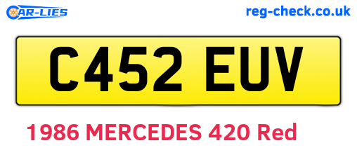 C452EUV are the vehicle registration plates.