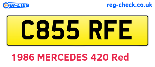 C855RFE are the vehicle registration plates.