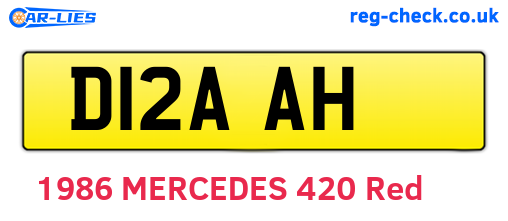 D12AAH are the vehicle registration plates.