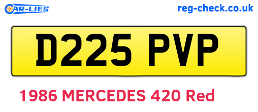 D225PVP are the vehicle registration plates.