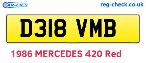 D318VMB are the vehicle registration plates.