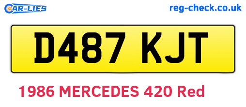 D487KJT are the vehicle registration plates.