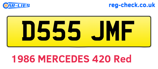 D555JMF are the vehicle registration plates.