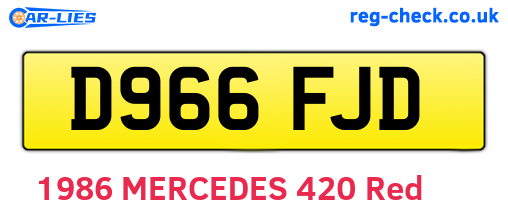 D966FJD are the vehicle registration plates.