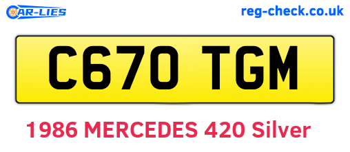 C670TGM are the vehicle registration plates.