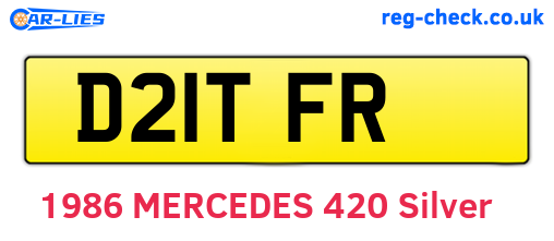 D21TFR are the vehicle registration plates.