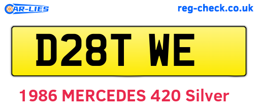 D28TWE are the vehicle registration plates.