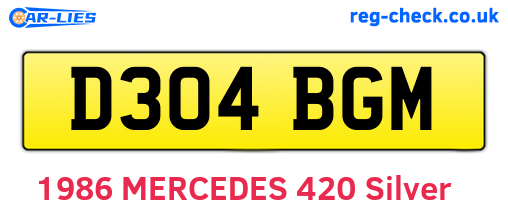 D304BGM are the vehicle registration plates.