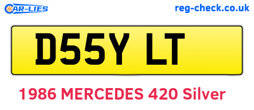 D55YLT are the vehicle registration plates.