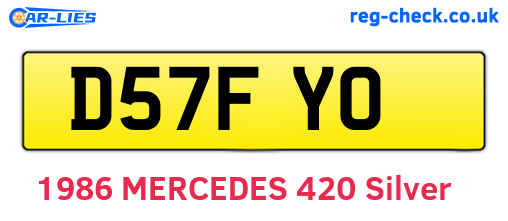 D57FYO are the vehicle registration plates.