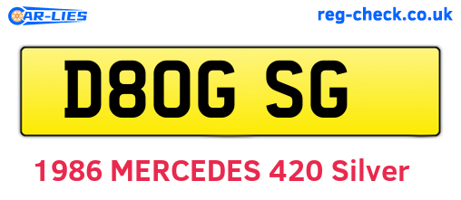 D80GSG are the vehicle registration plates.