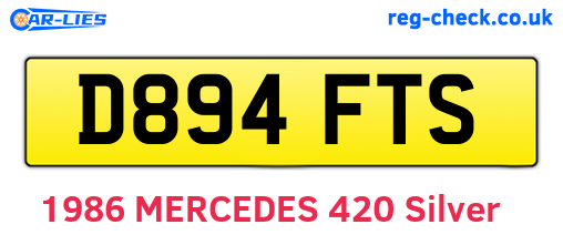D894FTS are the vehicle registration plates.