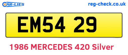 EM5429 are the vehicle registration plates.