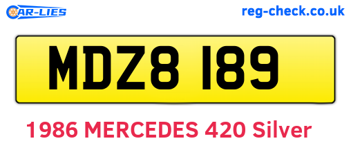 MDZ8189 are the vehicle registration plates.