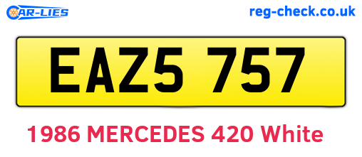 EAZ5757 are the vehicle registration plates.