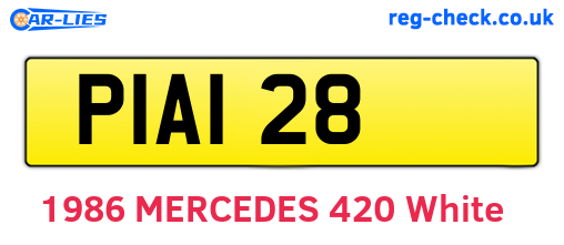 PIA128 are the vehicle registration plates.