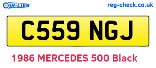 C559NGJ are the vehicle registration plates.