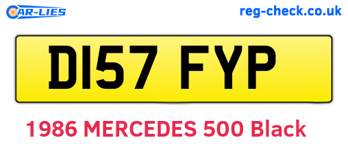 D157FYP are the vehicle registration plates.