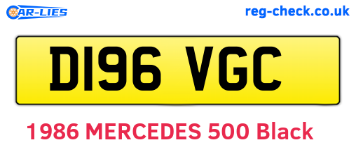 D196VGC are the vehicle registration plates.