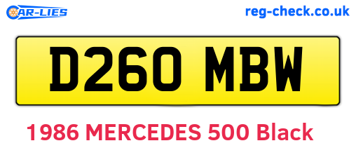D260MBW are the vehicle registration plates.