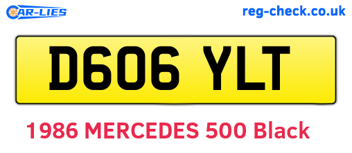 D606YLT are the vehicle registration plates.