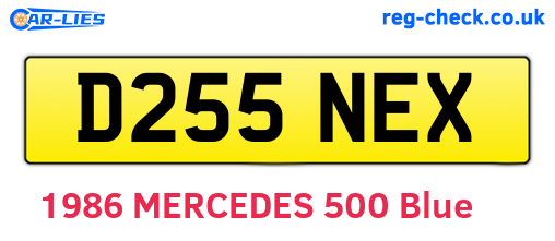 D255NEX are the vehicle registration plates.