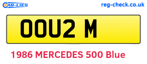 OOU2M are the vehicle registration plates.