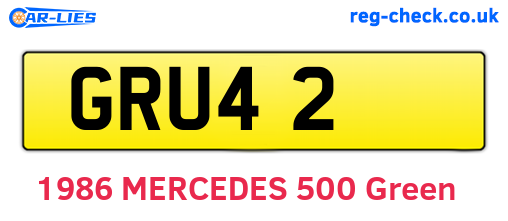 GRU42 are the vehicle registration plates.