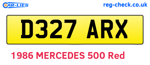 D327ARX are the vehicle registration plates.