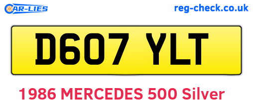 D607YLT are the vehicle registration plates.