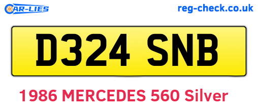 D324SNB are the vehicle registration plates.
