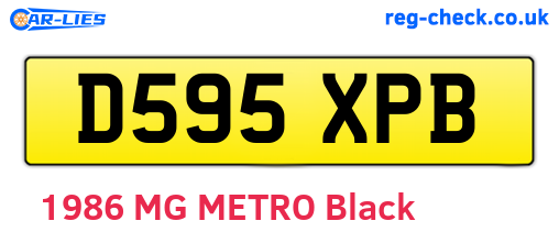 D595XPB are the vehicle registration plates.