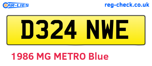 D324NWE are the vehicle registration plates.