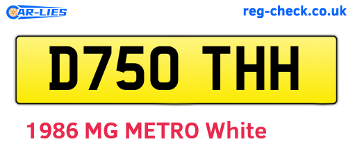 D750THH are the vehicle registration plates.