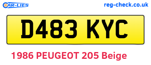 D483KYC are the vehicle registration plates.