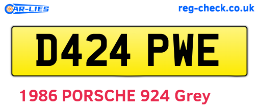 D424PWE are the vehicle registration plates.