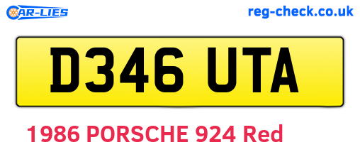 D346UTA are the vehicle registration plates.