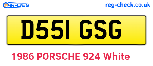 D551GSG are the vehicle registration plates.